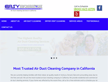 Tablet Screenshot of easybreezeductcleaning.com